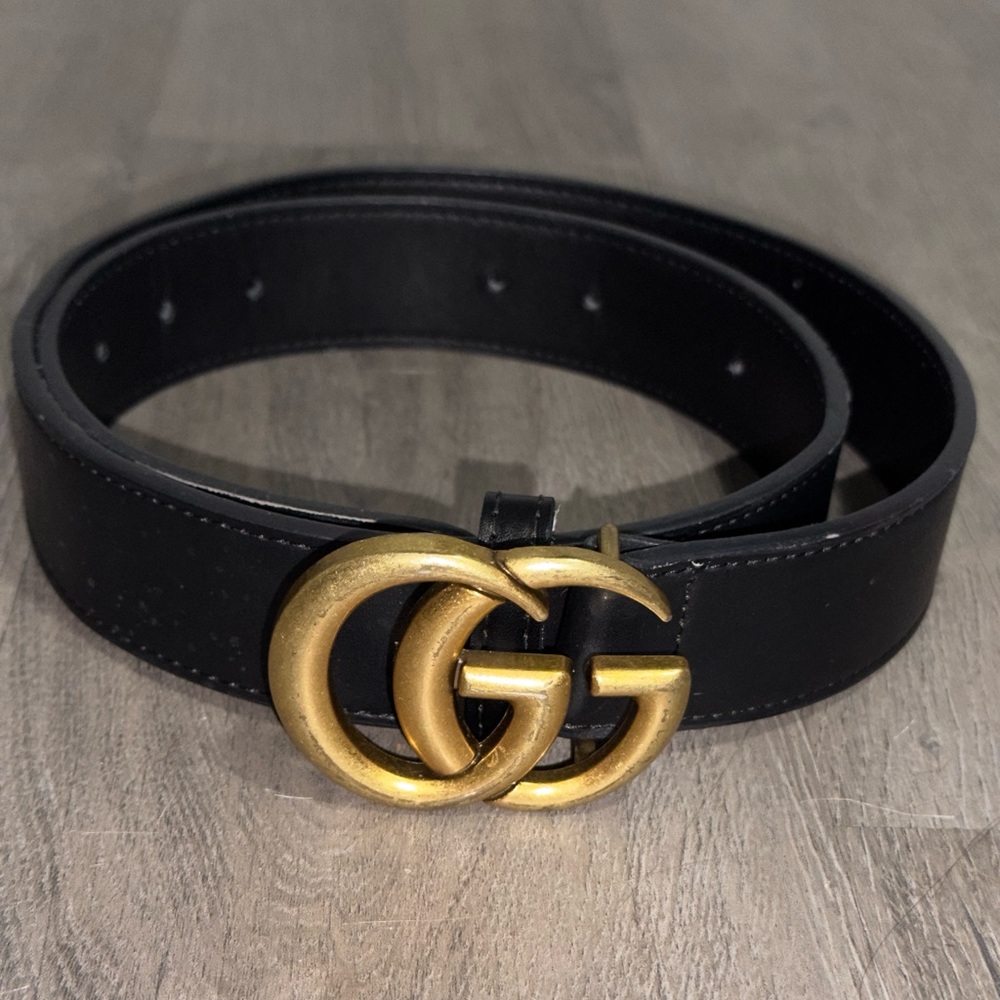 Gucci Dark Gray Leather Belt